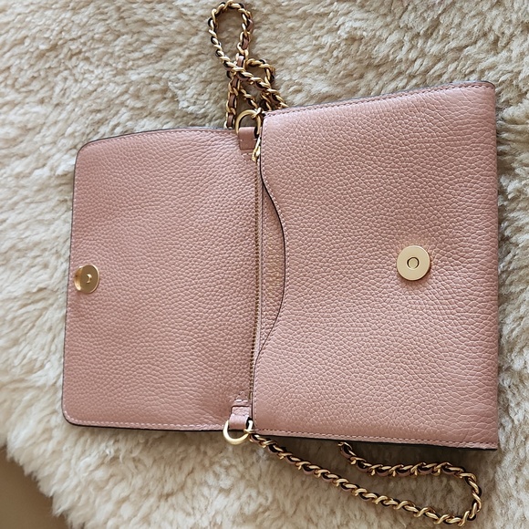 Beautiful NWOT Tory Burch Blush Pink & Gold Chain Dress Bag 🩷👗💛 - Picture 9 of 17